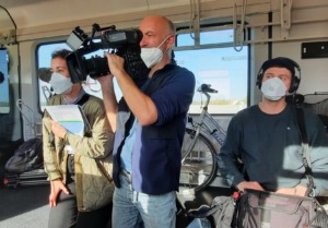 Dreh im Zug von Leipzig nach Dresden - der CAROSMART im Einsatz